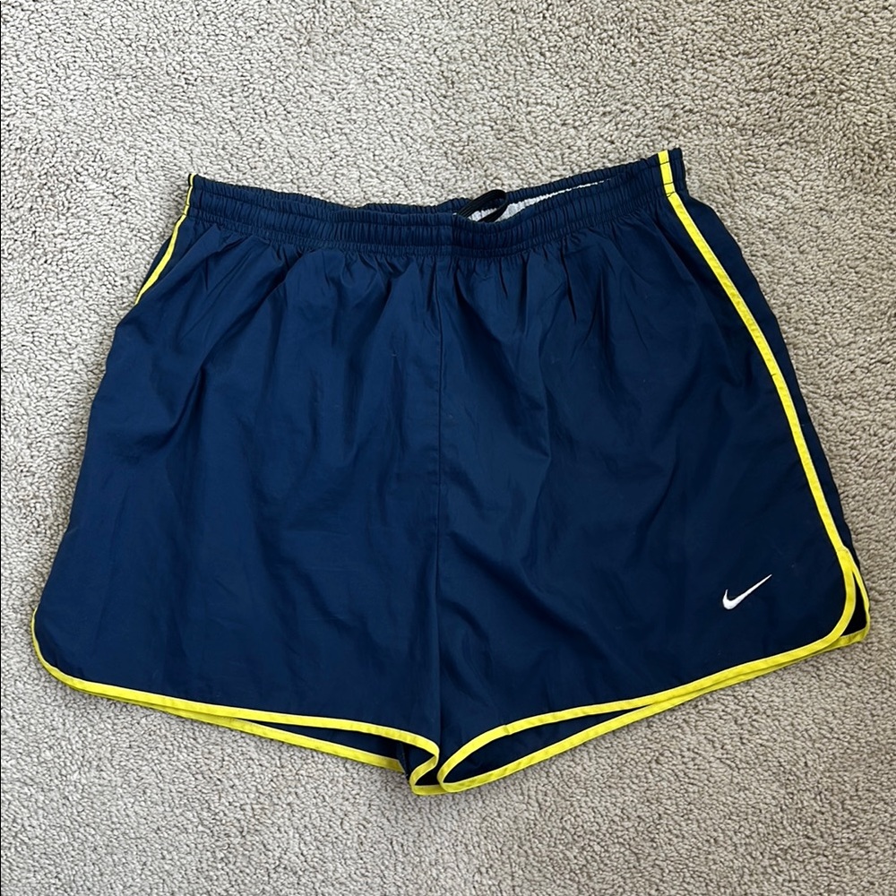Nike Blue and Yellow Athletic Shorts, M